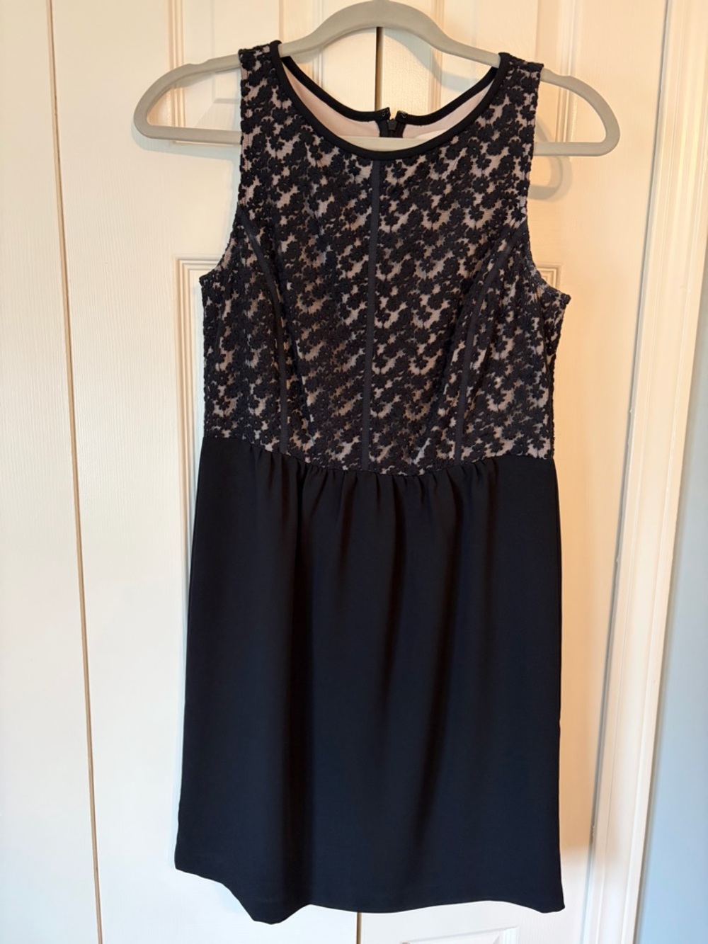 Loft Floral Bodice Black Dress